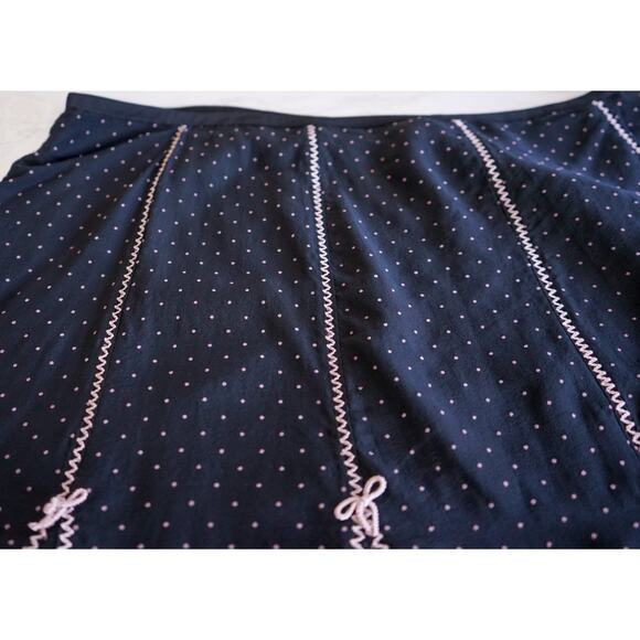 Context Woman Polka Dot Bow Silk Flare Skirt 20W Coquette Cocktail Preppy Retro - Picture 8 of 13